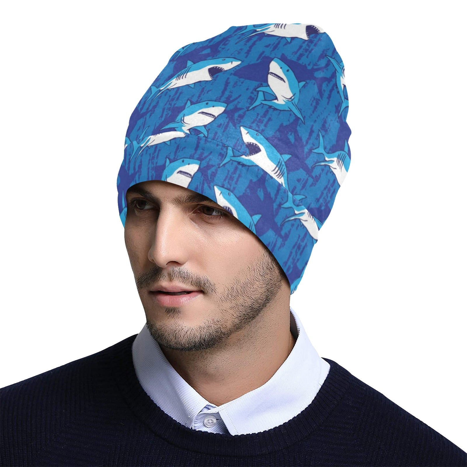 Shark Print Design LKS308 Unisex Beanie