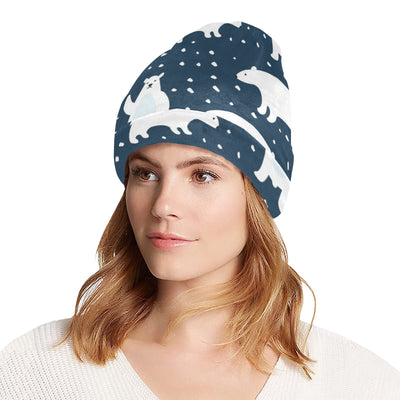 Polar Bear Pattern Print Design A02 Unisex Beanie