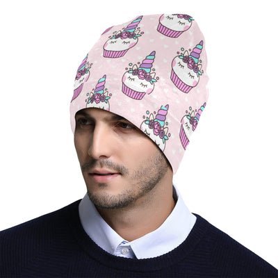 Cupcakes Unicorn Print Pattern Unisex Beanie