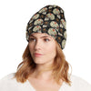 Sugar Skull Flower Design Themed Print Unisex Beanie