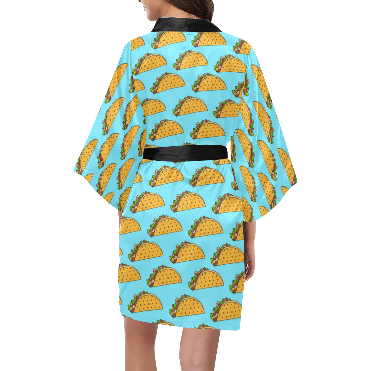 Taco Pattern Print Design TC03 Women's Short Kimono