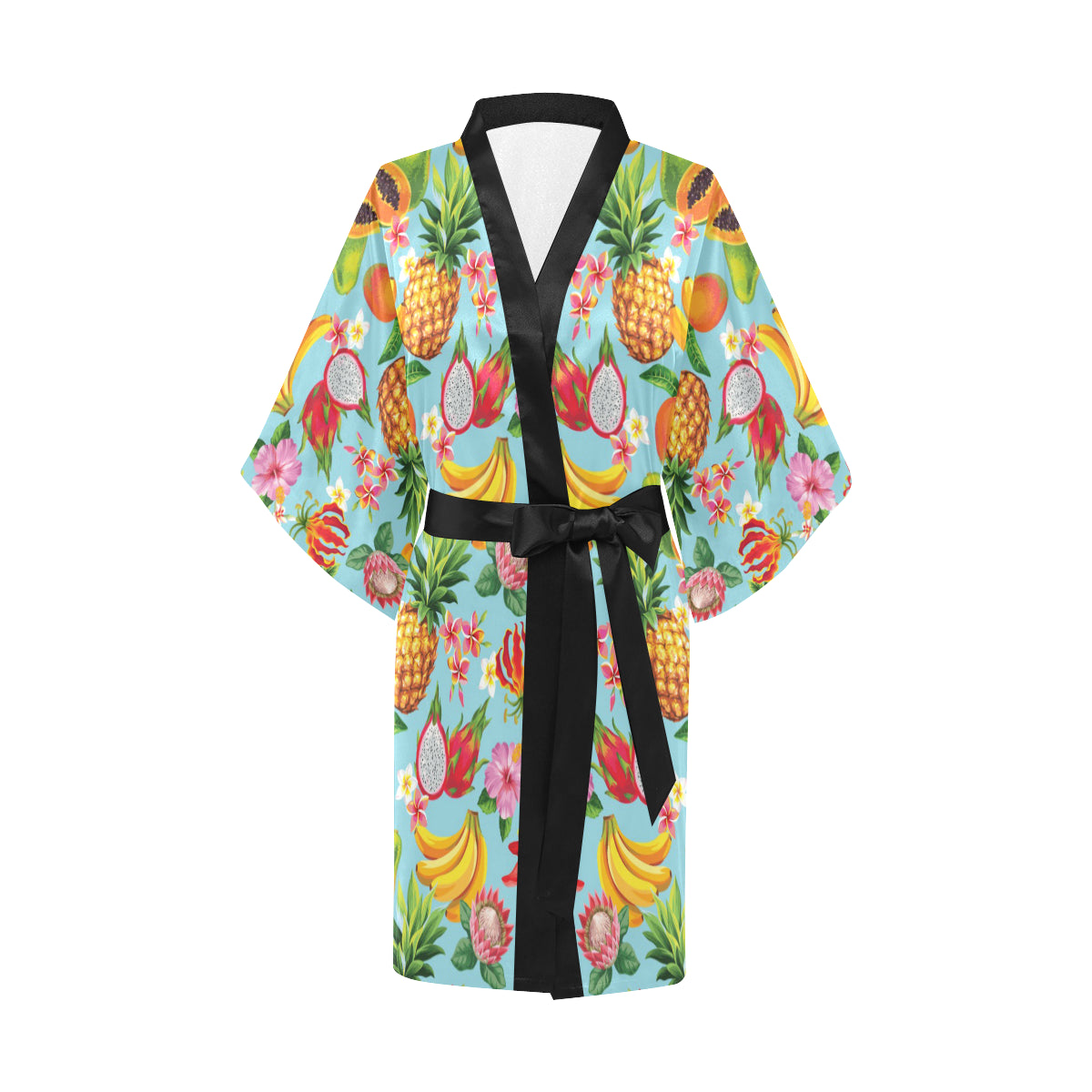 Tropical Fruits Pattern Print Design TF01 Women's Short Kimono