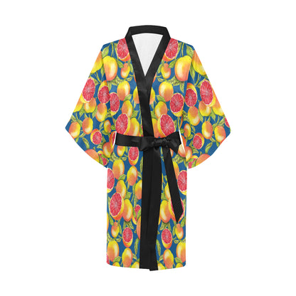 Grapefruit Pattern Print Design GF04 Women's Short Kimono