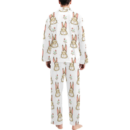 Rabbit Pattern Print Design RB09 Men's Long Sleeve Pajama Set