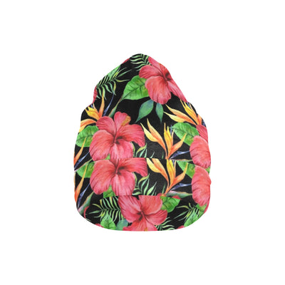 Red Hibiscus Pattern Print Design HB07 Unisex Beanie