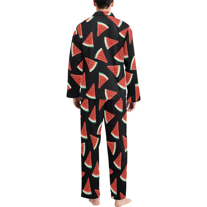 Watermelon Pattern Print Design WM01 Men's Long Sleeve Pajama Set