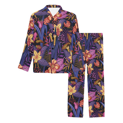 Lily Pattern Print Design LY016 Men's Long Sleeve Pajama Set