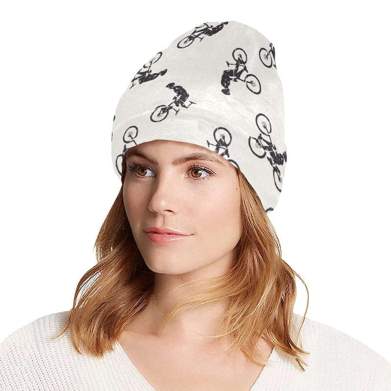 Mountain bike Pattern Print Design 01 Unisex Beanie