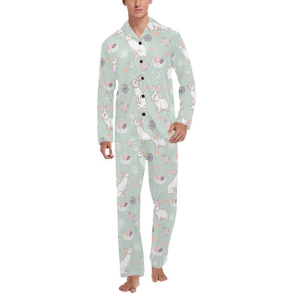 Rabbit Pattern Print Design RB011 Men's Long Sleeve Pajama Set