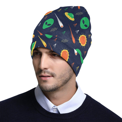 Alien UFO Pattern Print Design 05 Unisex Beanie