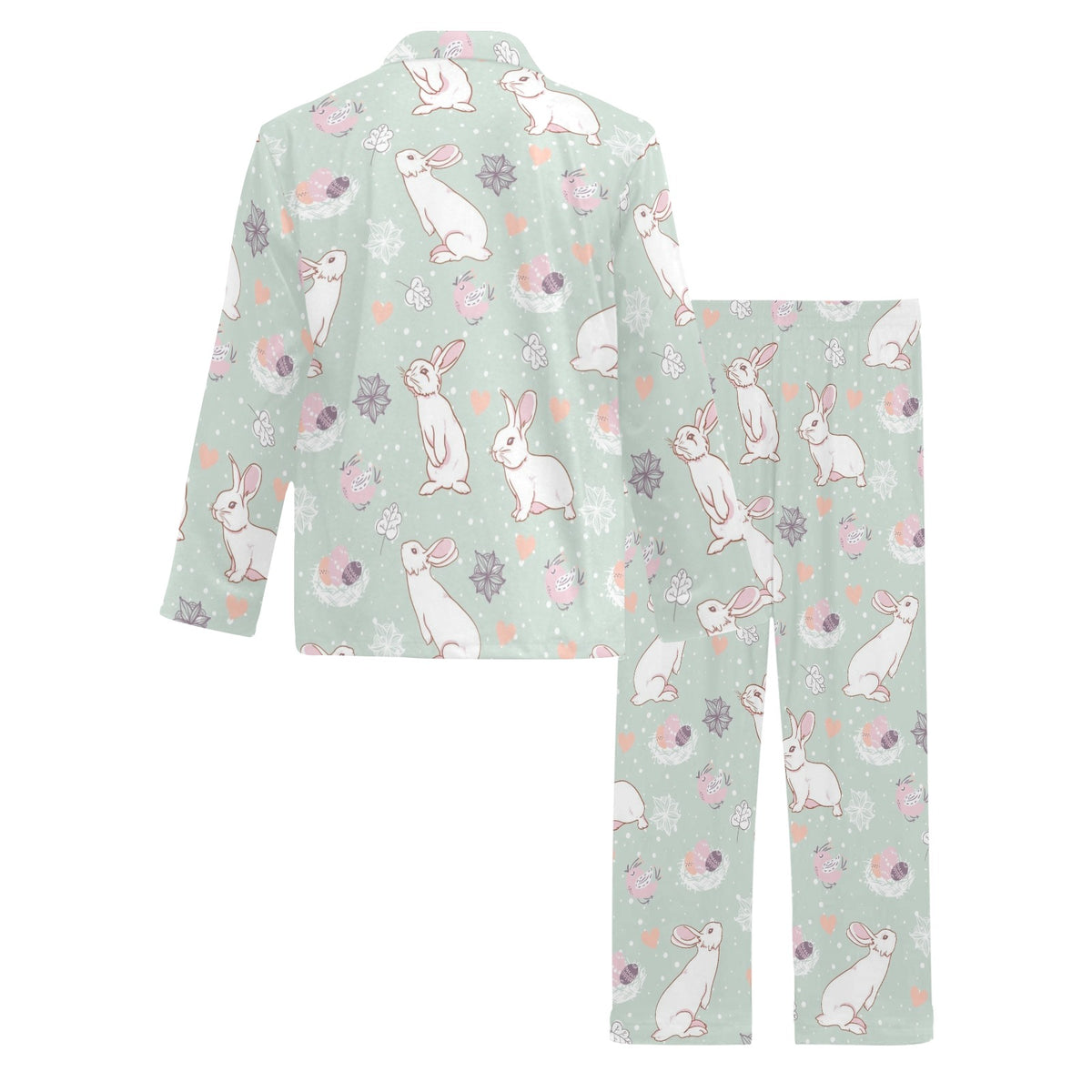 Rabbit Pattern Print Design RB011 Men's Long Sleeve Pajama Set