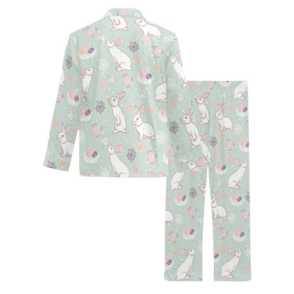 Rabbit Pattern Print Design RB011 Men's Long Sleeve Pajama Set