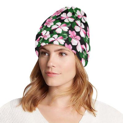 Hibiscus Pink Flower Hawaiian Print Unisex Beanie