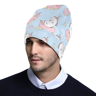 Donut Unicorn Pattern Print Design DN014 Unisex Beanie