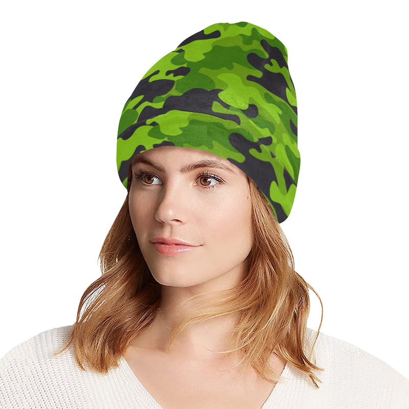 Green Kelly Camo Print Unisex Beanie