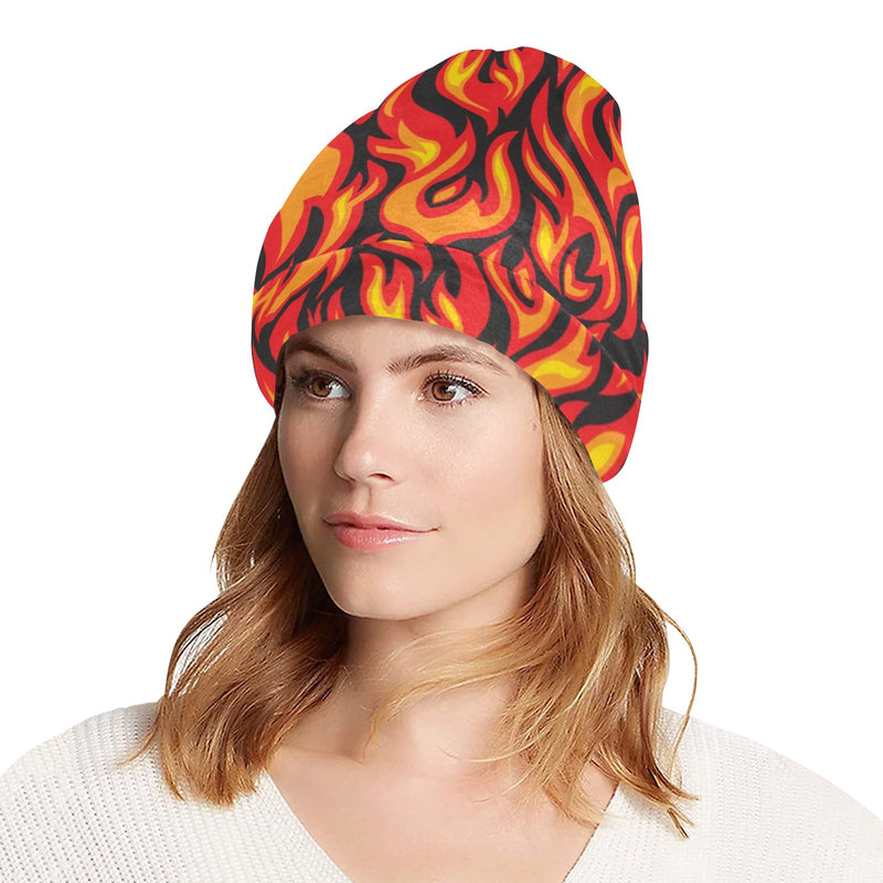 Flame Fire Print Pattern Unisex Beanie