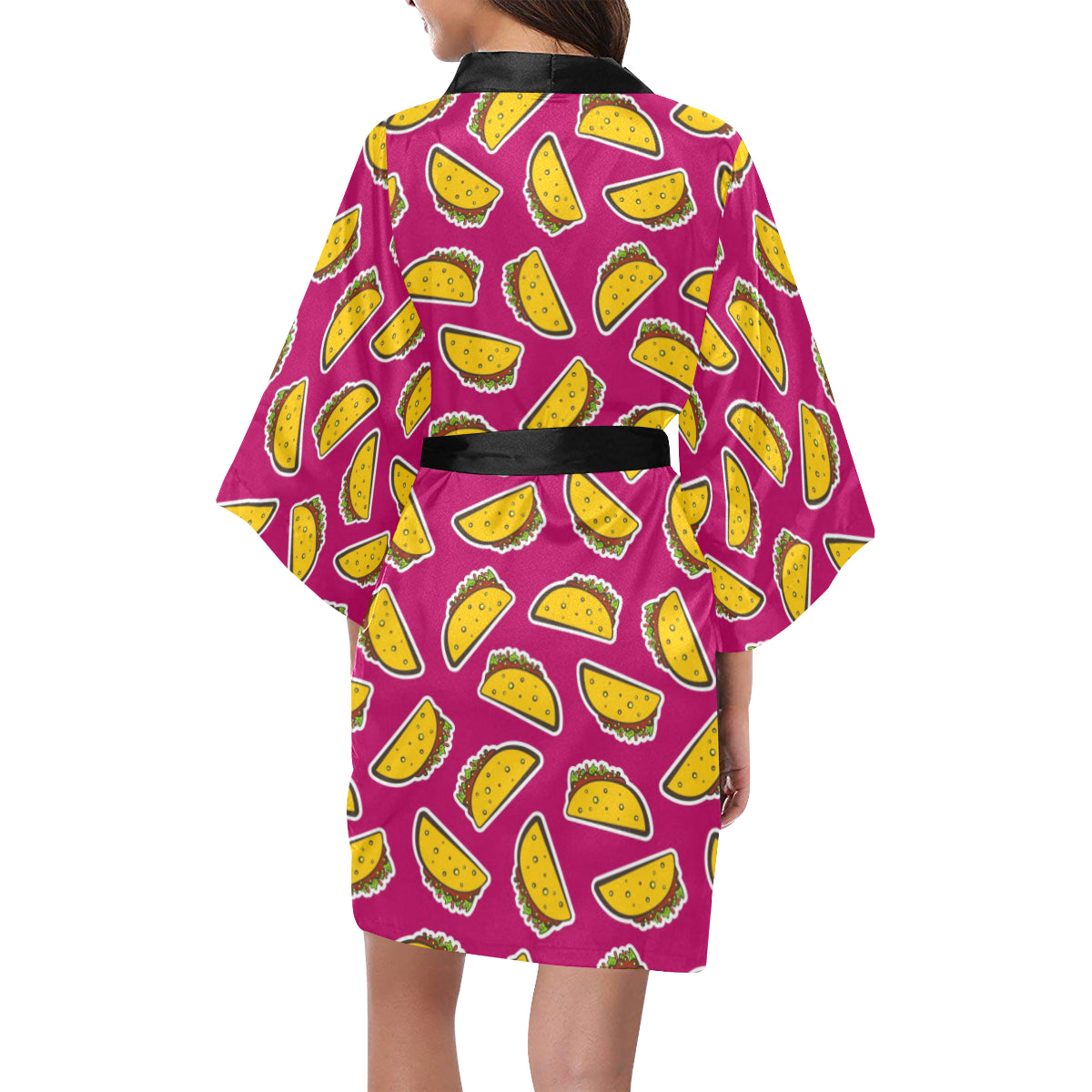 Taco Pattern Print Design TC01 Women's Short Kimono