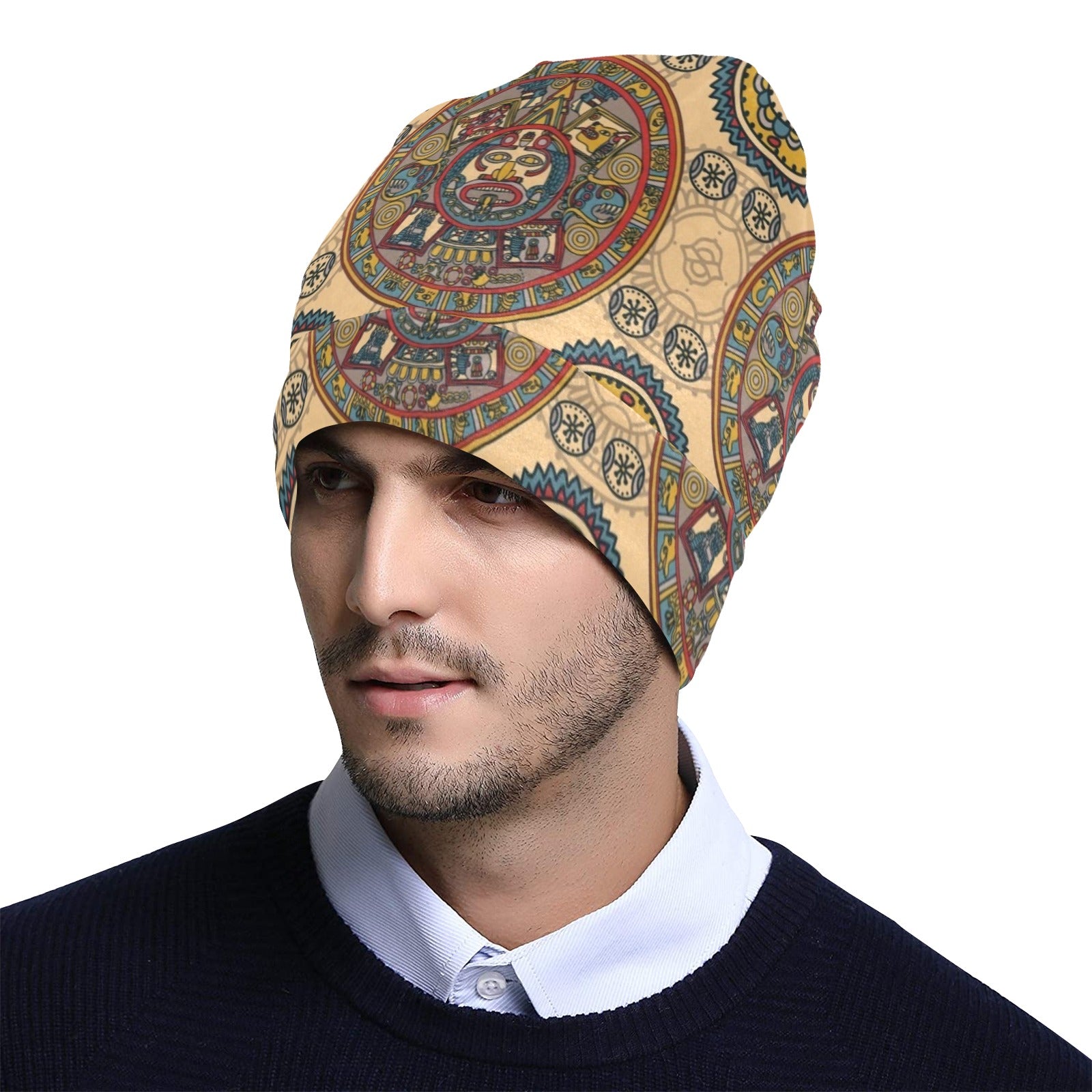 Calendar Aztec Pattern Print Design 02 Unisex Beanie