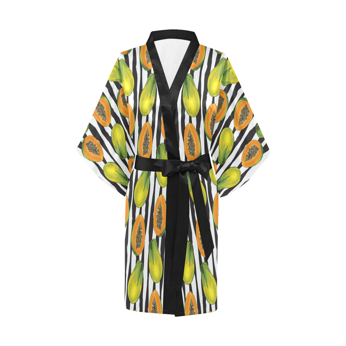 Papaya Pattern Print Design PP01 Women's Short Kimono