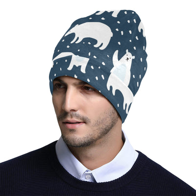 Polar Bear Pattern Print Design A02 Unisex Beanie