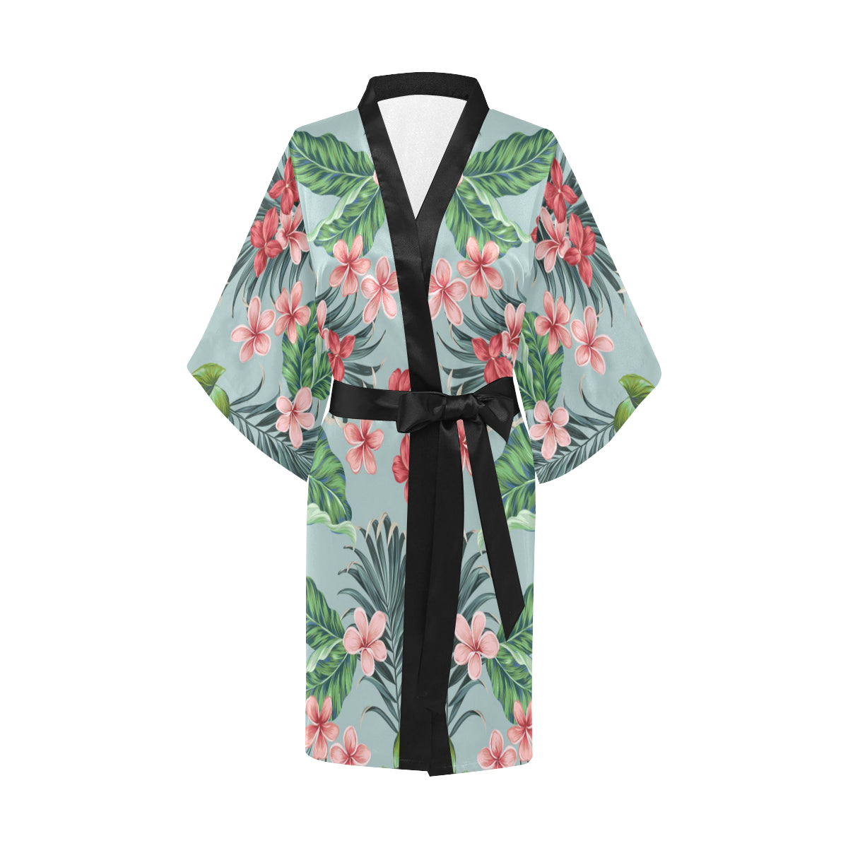 Plumeria Pattern Print Design PM027 Women's Short Kimono