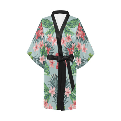Plumeria Pattern Print Design PM027 Women's Short Kimono