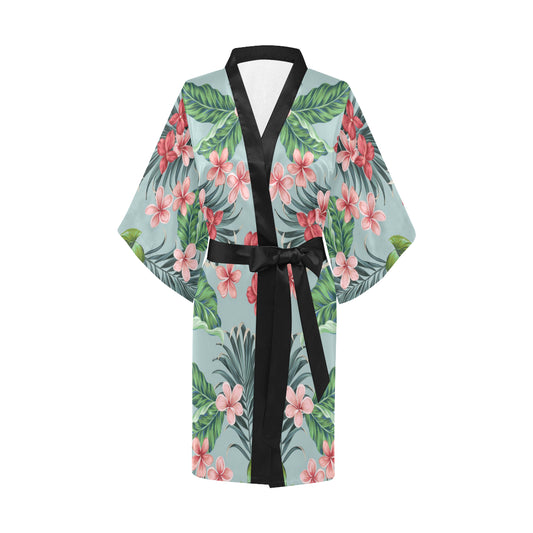 Plumeria Pattern Print Design PM027 Women's Short Kimono