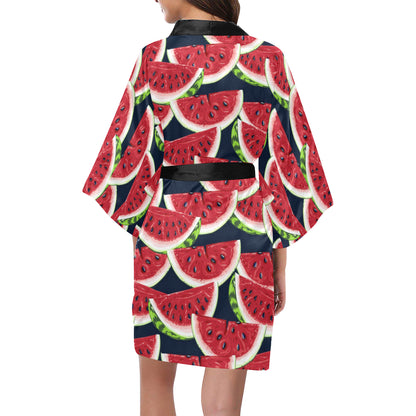 Watermelon Pattern Print Design WM011 Women's Short Kimono