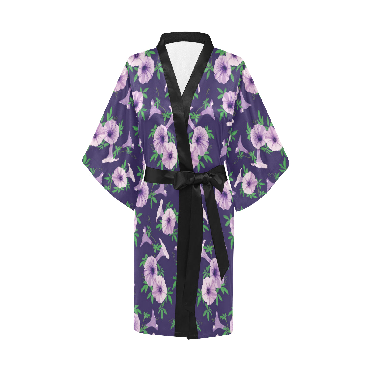 Morning Glory Pattern Print Design MG01 Women's Short Kimono