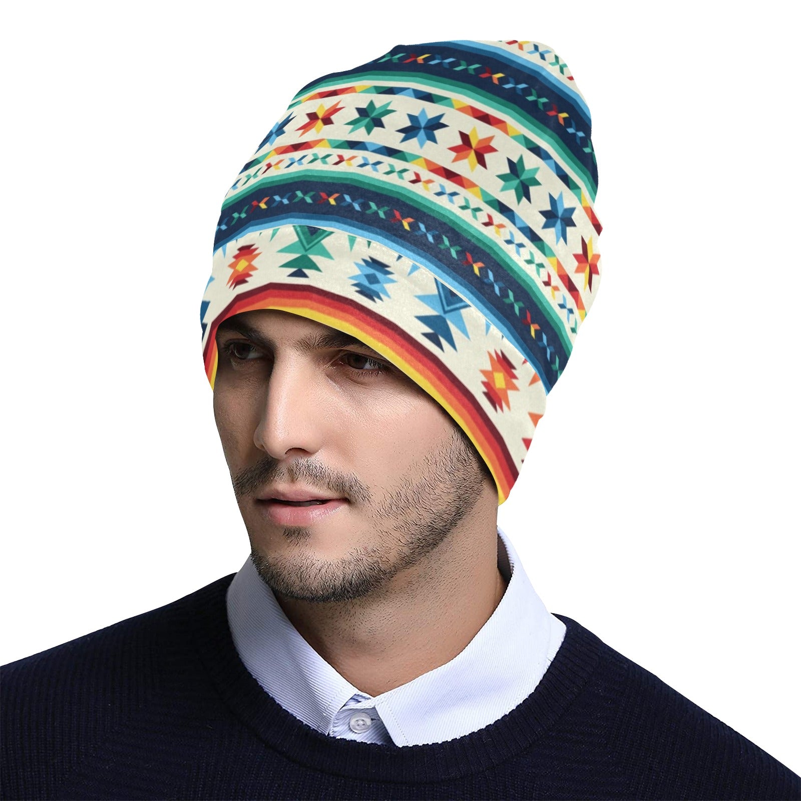 Aztec Pattern Print Design 02 Unisex Beanie