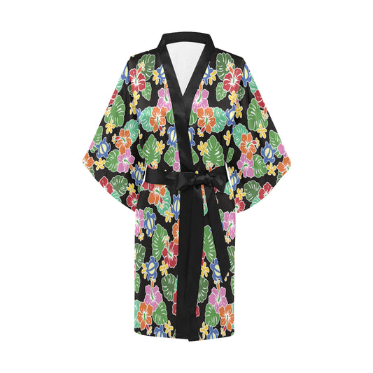 Hawaiian Themed Pattern Print Design H010 Women's Short Kimono
