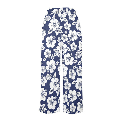 Hibiscus Pattern Print Design HB012 Women's Wide Leg Lounge Pants