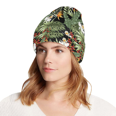 Bird Of Paradise Pattern Print Design 02 Unisex Beanie