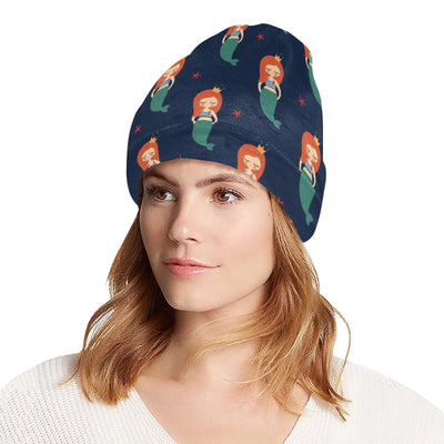 Mermaid Girl Pattern Print Design 01 Unisex Beanie