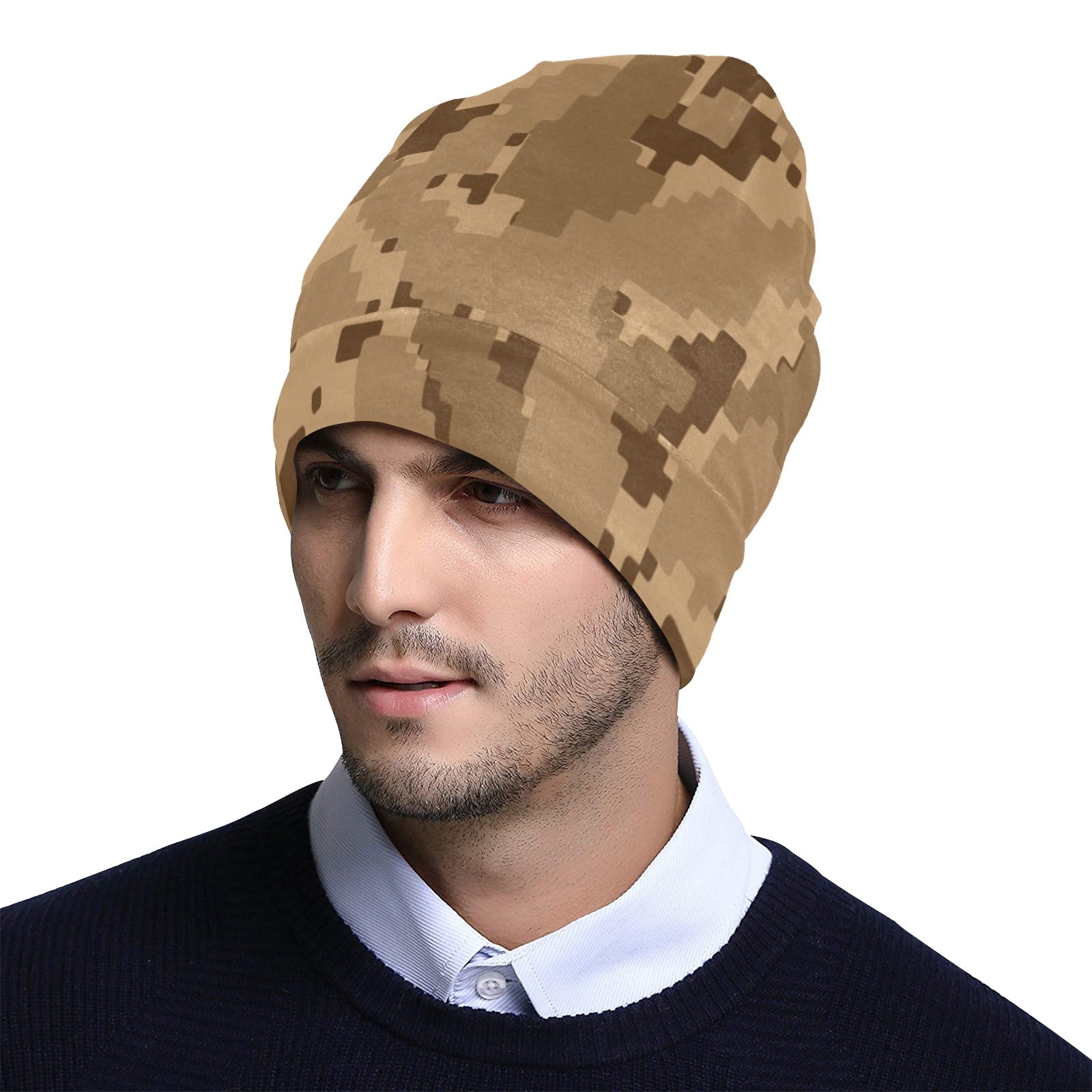 ACU Desert Digital Pattern Print Design 01 Unisex Beanie