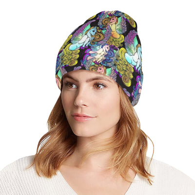 Unicorn With Wings Print Pattern Unisex Beanie