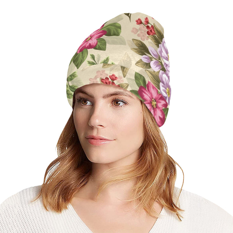 Summer Floral Pattern Print Design SF08 Unisex Beanie