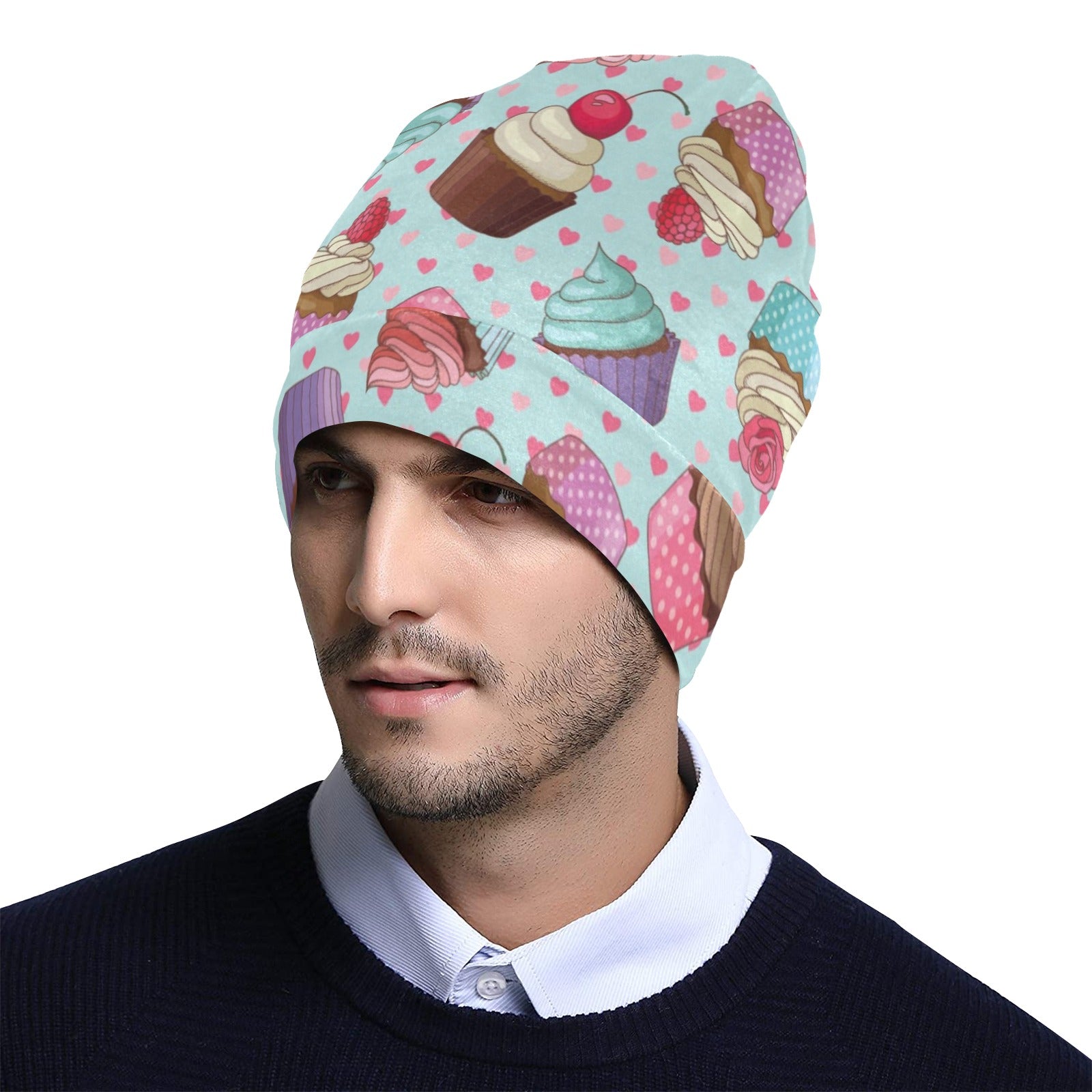 Cupcakes Fancy Heart Print Pattern Unisex Beanie