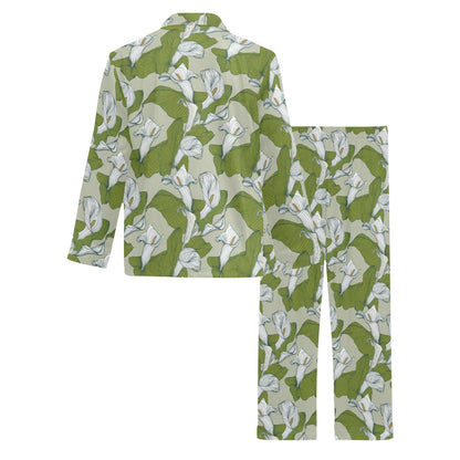 Lily Pattern Print Design LY08 Men's Long Sleeve Pajama Set