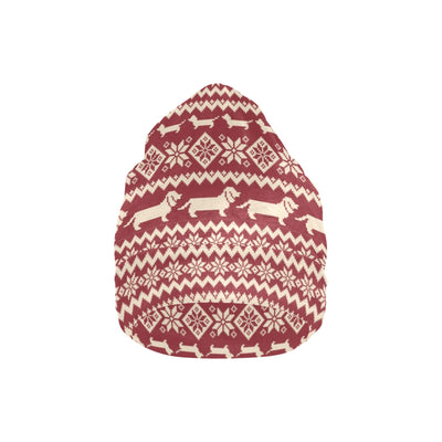 Dachshund Pattern Print Design 09 Unisex Beanie