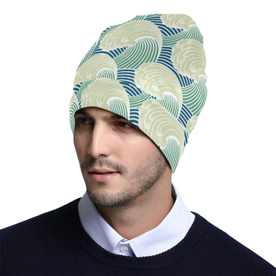 Wave Japan Style Print Design LKS302 Unisex Beanie