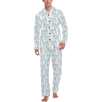 Polar Bear Pattern Print Design PB08 Men's Long Sleeve Pajama Set