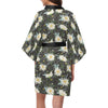 Daisy Pattern Print Design DS08 Women's Short Kimono