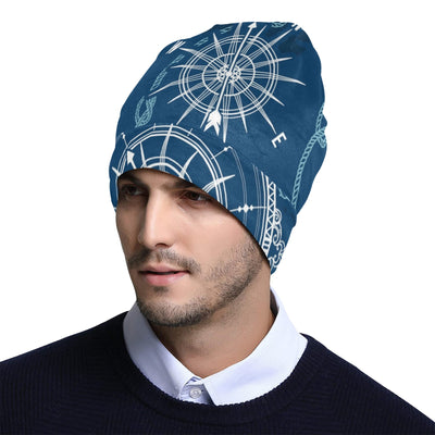 Nautical Compass Print Unisex Beanie