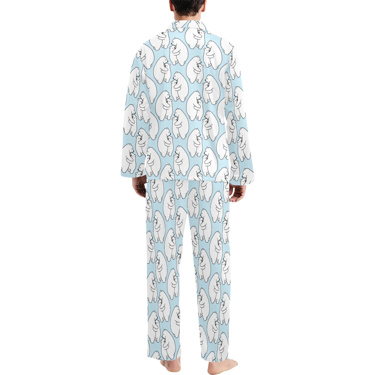 Polar Bear Pattern Print Design PB08 Men's Long Sleeve Pajama Set