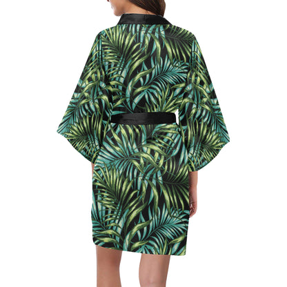 Tropical Flower Pattern Print Design TF08 Women's Short Kimono