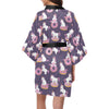 Donut Unicorn Pattern Print Design DN011 Women's Short Kimono