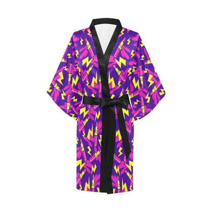 Lipstick Pattern Print Design LT04 Women's Short Kimono