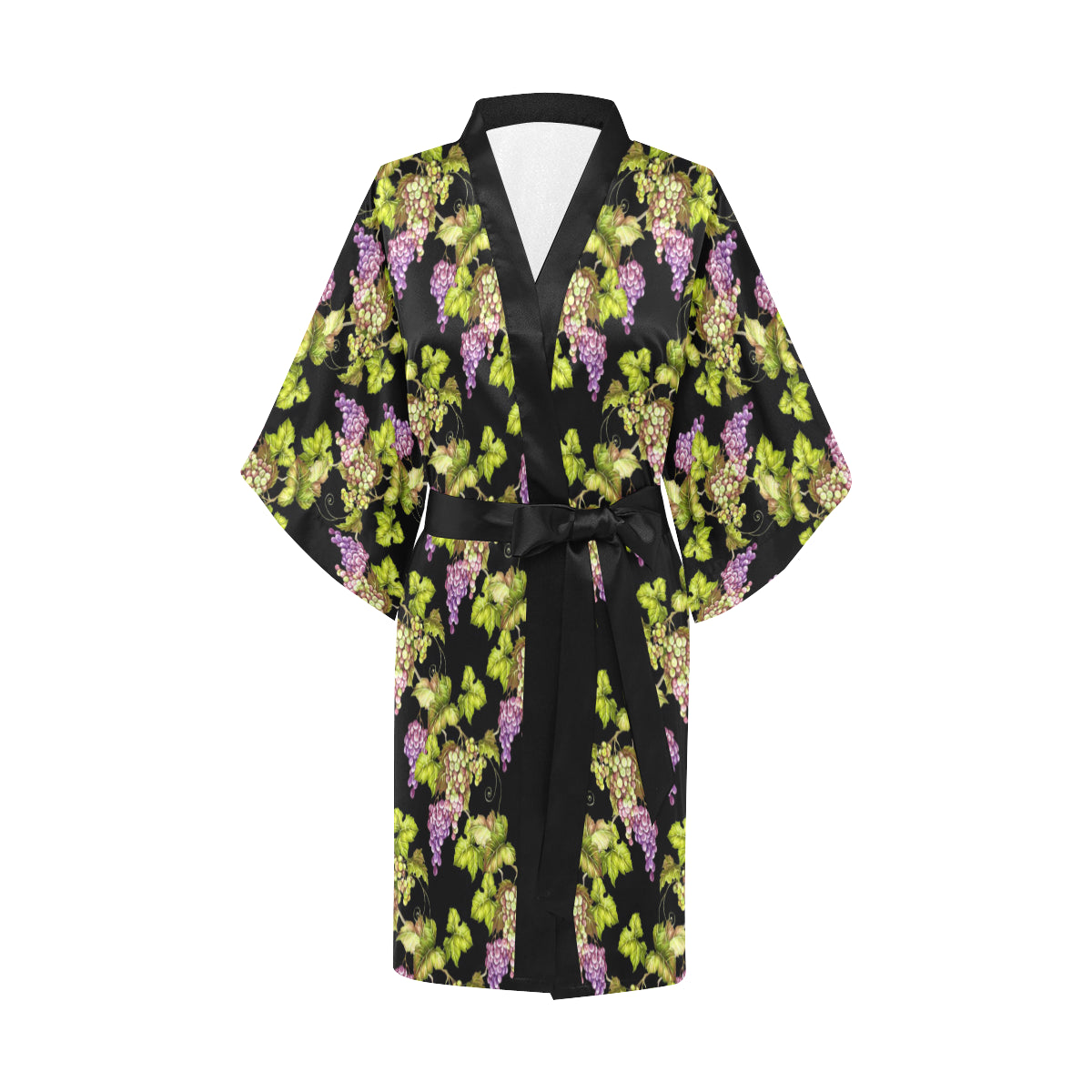 Grape Pattern Print Design GP04 Women's Short Kimono