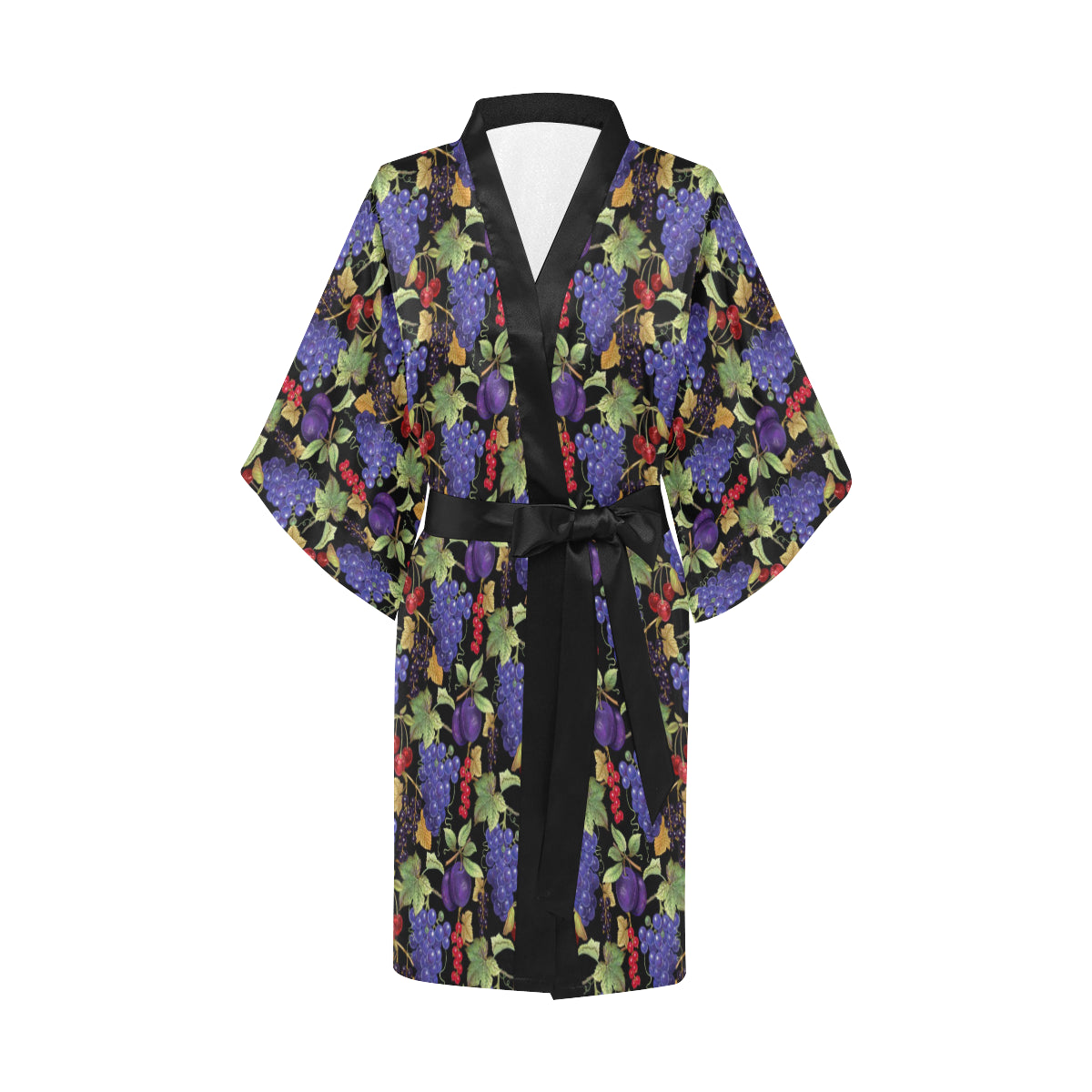 Grape Pattern Print Design GP05 Women's Short Kimono